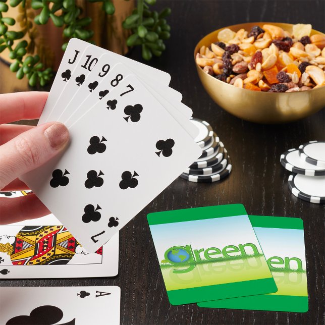 Green Earth Globe Eco Friendly Nature Playing Cards (Creator Uploaded)