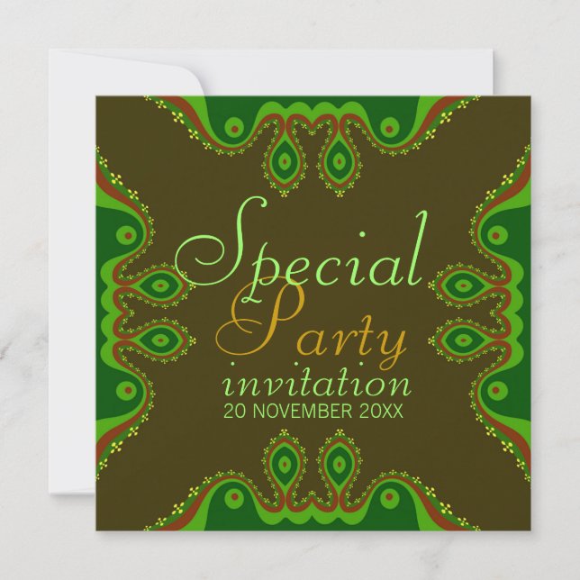 Green Earth Goddess Special Party Invitations (Front)