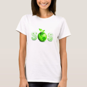 Green Earth SOS Earth Day Message T-Shirt