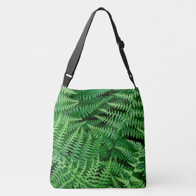 Green earthy fern  crossbody bag (Back)