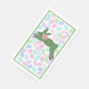 Green Easter Bunny Rabbit Eggs  Napkin