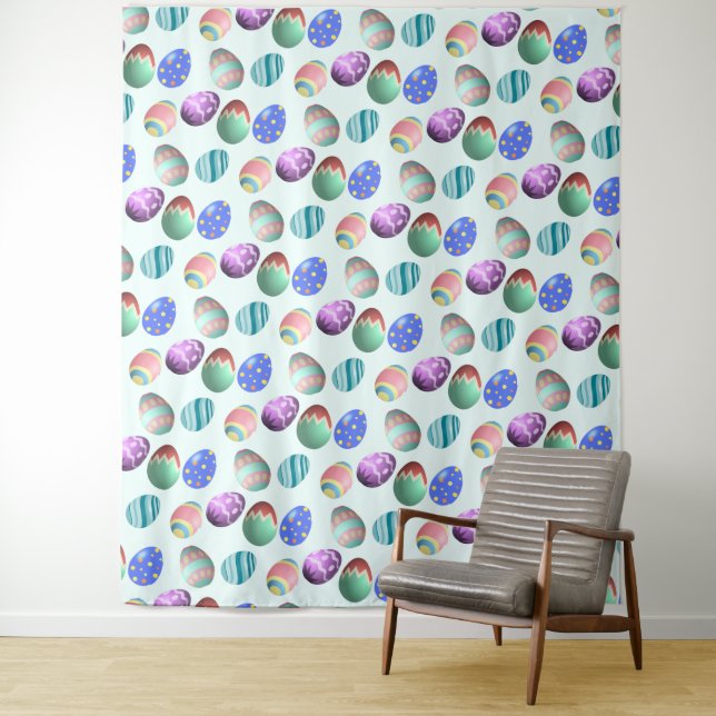 Green Easter Egg Easter Party Easter Egg Hunt Cute Tapestry (In Situ)