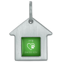 Green Eat Play Love Custom Dog Name ID Tag