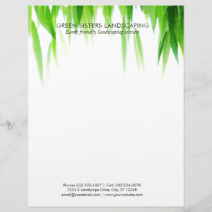 Green Eco Friendly Landscaping Business Custom Letterhead