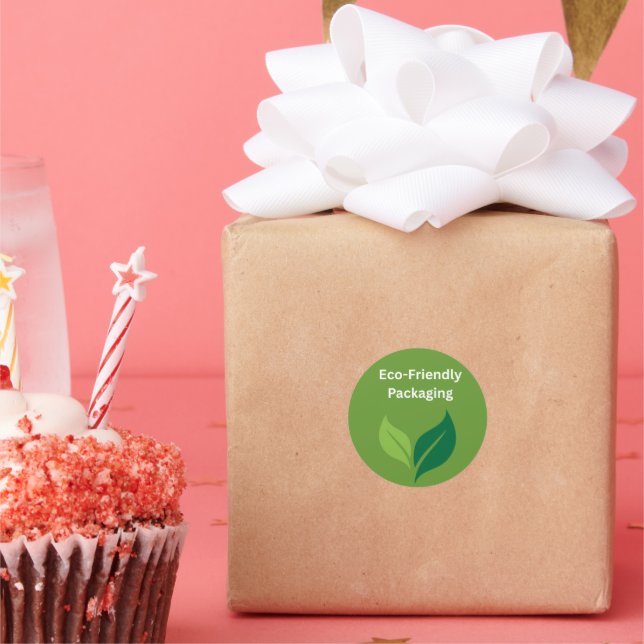 Green Eco Friendly Packaging Shipping Stickers (Party)