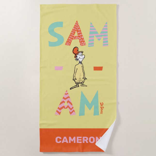 Green Eggs and Ham | Sam-I-Am Beach Towel (Front)