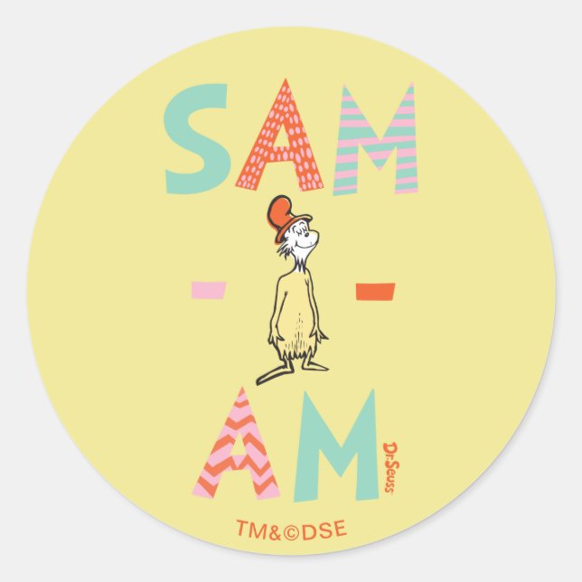 Green Eggs and Ham | Sam-I-Am Classic Round Sticker (Front)