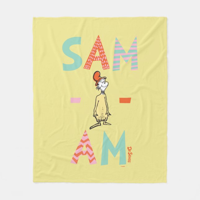 Green Eggs and Ham | Sam-I-Am Fleece Blanket (Front)