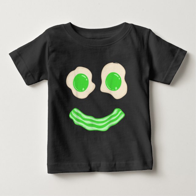 Green Eggs Ham Smile Face Brunch Breakfast Baby T-Shirt (Front)
