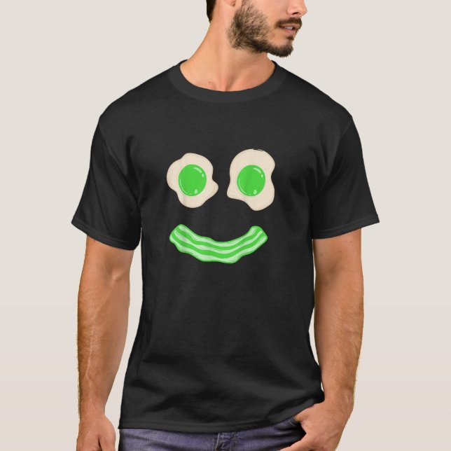 Green Eggs Ham Smile Face Brunch Breakfast T-Shirt (Front)