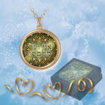 Green Ein Od Milvado on Gold Mandala Gold Plated Necklace<br><div class="desc">Surprise her with this stunning gold mandala with the Hebrew words,  Ein Od Milvado,  translated as "There is none other than Him (Hashem)".   Create a gift set with the matching jewellery box.  You will be impressed by the high quality and vivid colour printing.  The jewellery box is sold separately.</div>