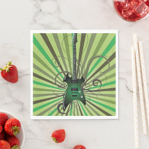 Green Electric Guitar Napkin