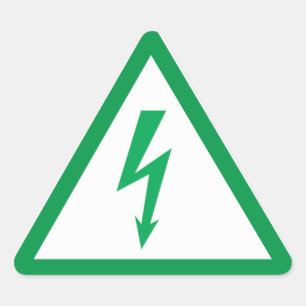 green electrical sign symbol ecology power triangle sticker