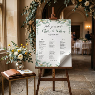 Green Elegant Alphabet Wedding Seating Chart