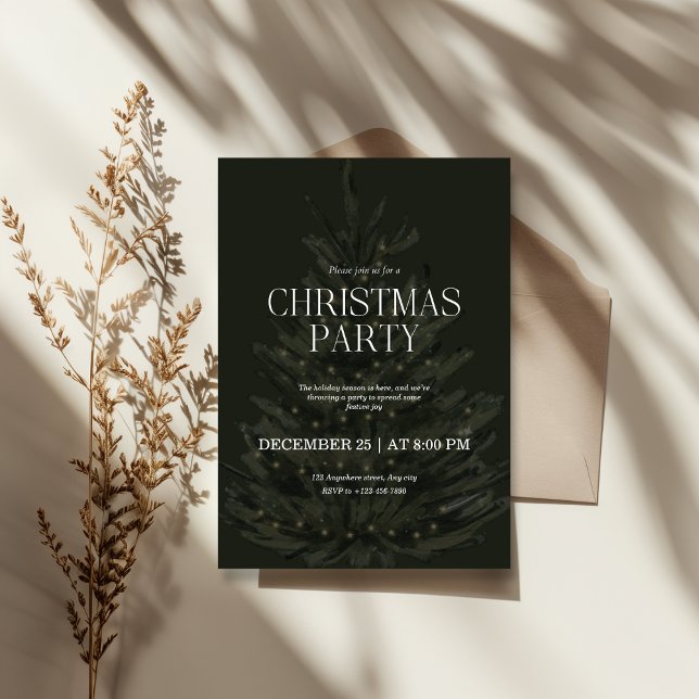 Green Elegant Christmas Holiday Party Invitation (Creator Uploaded)