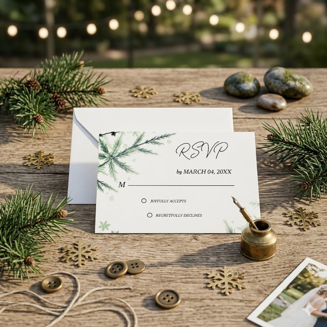 Green Elegant Classic Wedding RSVP Card (Creator Uploaded)