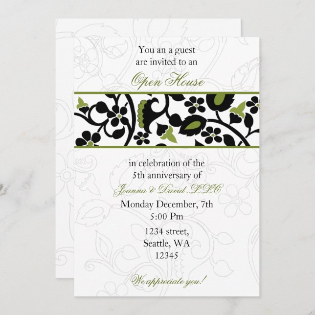 green Elegant Corporate party Invitation (Front/Back)