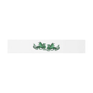 Green Elegant Dragons Wedding Belly Bands Invitation Belly Band