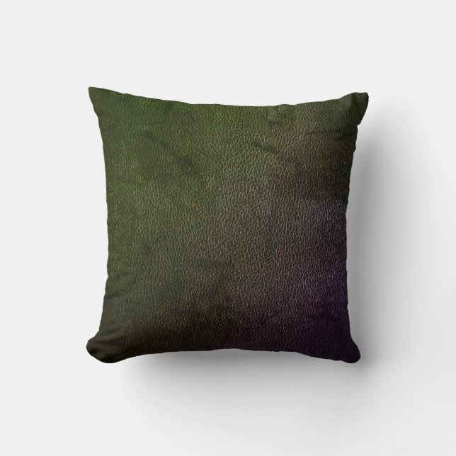 Green Elegant Leather Look Cushion (Front)