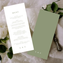 Green Elegant Simple Sage White Monogram