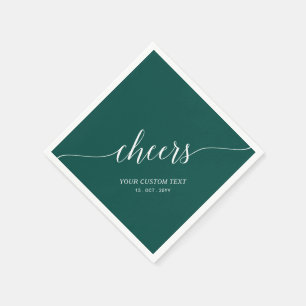 Green Elegant Stylish Lettering Cheers Event Napkin