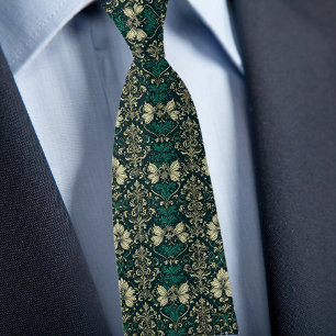 Green Elegant Traditional Pattern Neck Tie