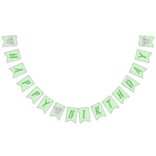 Green Elephant Birthday Party Bunting