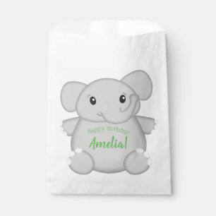 Green Elephant Birthday Party Favour Bags
