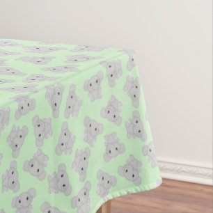 Green Elephant Birthday Party Tablecloth