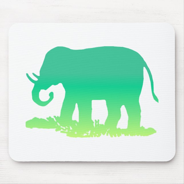 Green Elephant Mouse Pad (Front)