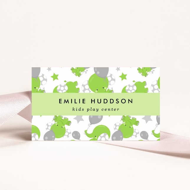 Green Elephants, Kids Play Centre, Activity Centre Business Card (Creator Uploaded)