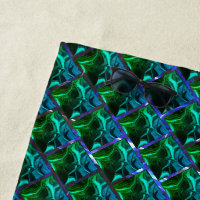 Green emerald and curves, under nickel grid