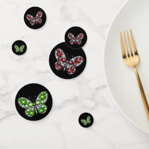 Green Emerald and Ruby Diamond Rhinestones Confetti