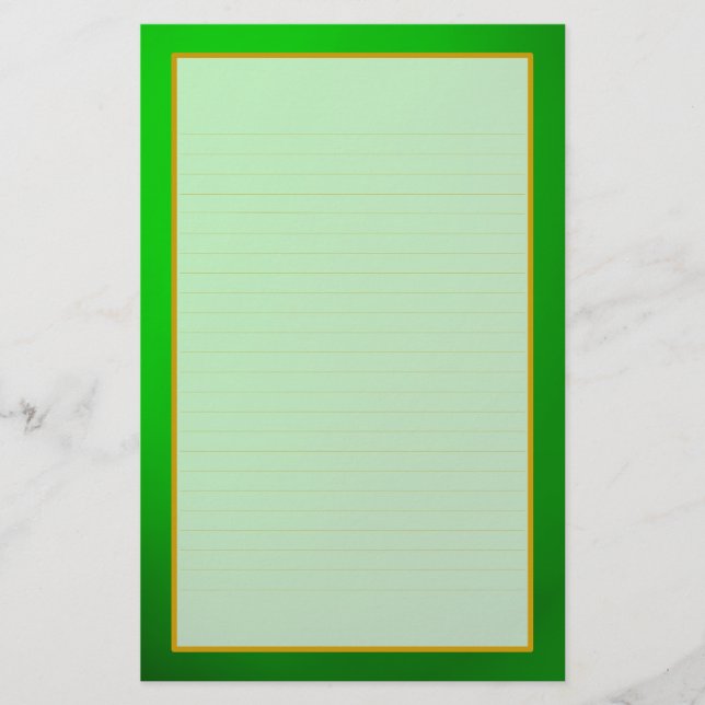 Green Emerald Fine Lined Stationery (Front)
