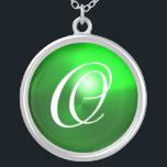 Green Emerald Gem  Monogram Silver Plated Necklace<br><div class="desc">Elegant and unique design  with gemstone. Very accurated nurbs modelling and rendering in 3D Studio Max by Bulgan Lumini .Part from series Hyper Talismans.</div>