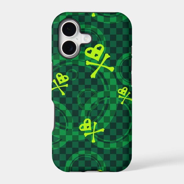Green Emo Pattern With Circles (Back)
