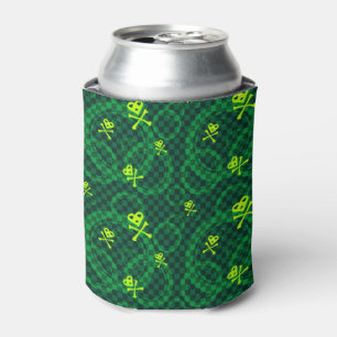 Green Emo Pattern With Circles Can Cooler
