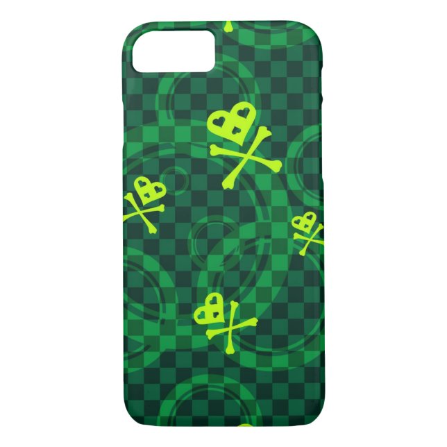 Green Emo Pattern With Circles Case-Mate iPhone Case (Back)