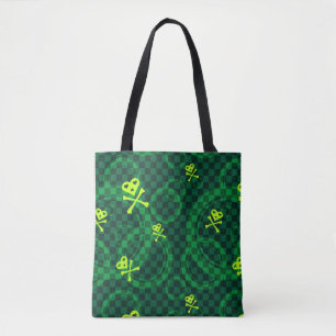 Green Emo Pattern With Circles Tote Bag