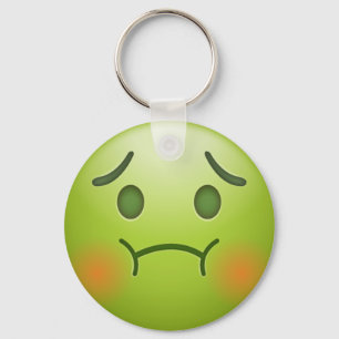 Green  emoji key ring
