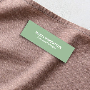 Green Employee Job Title Simple Name Tag