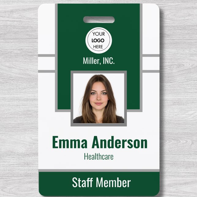 Green | Employee Photo ID Company Security ID Badge (Creator Uploaded)