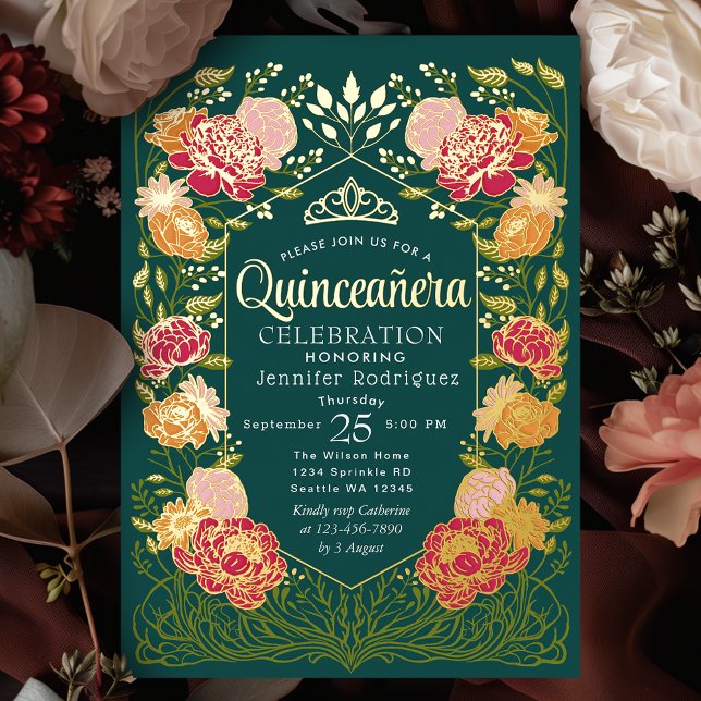 Green Enchanted Garden Floral Quinceanera (Creator Uploaded)