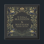 Green Enchanted Gothic Raven Floral Wedding  Magnet<br><div class="desc">Elegant,  whimsical,  and gothic wedding design perfect for an enchanted forest-themed celebration or a moody and dark gothic affair. This design features ravens in a frame of muted green thorns,  berries,  greenery,  and gold accents. Matching Items in our shop for a complete party theme.</div>