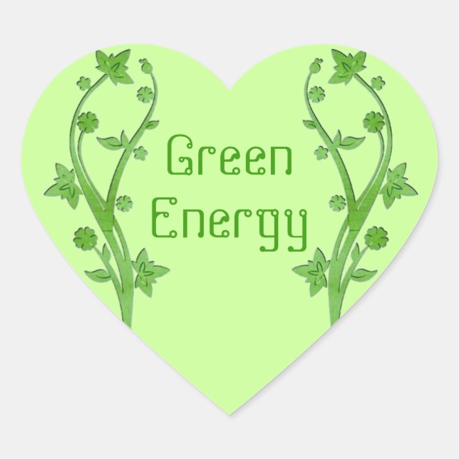 Green Energy Heart Sticker (Front)