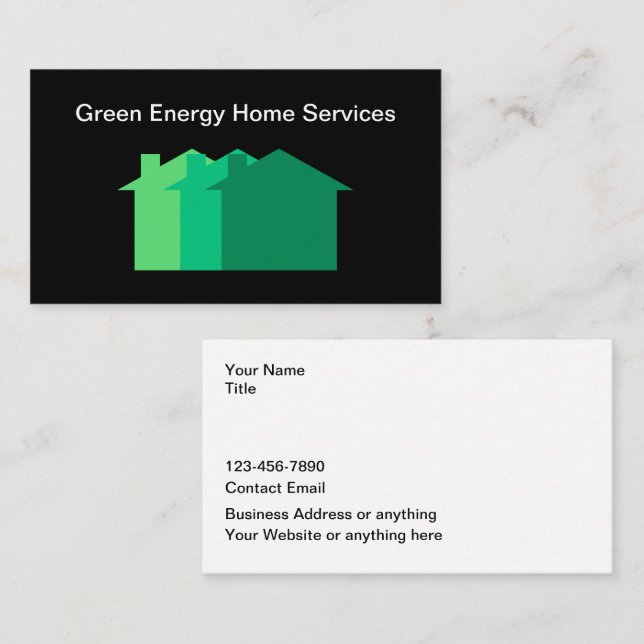 Green Energy Home Services Business Card (Front/Back)