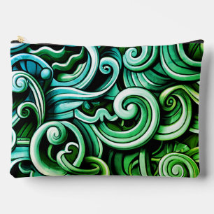 Green Energy Swirls Accessory Pouch