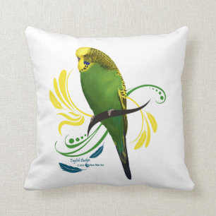 Green English Budgie Cushion