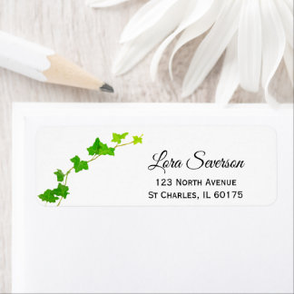 Green English Ivy Vine Return Address Labels