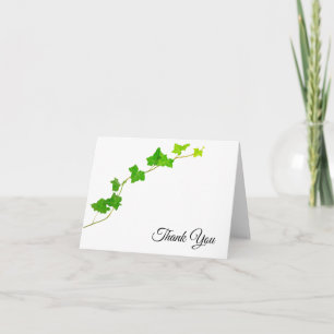 Green English Ivy Vine Thank You Card